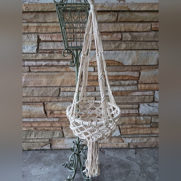 Fab Habitat Hanging Macrame Boho Basket - Picture 2 of 8